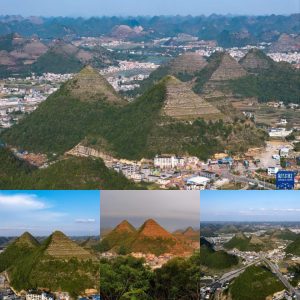 These are not AI, these are actually pyramidal mountains, similar to the Pyramids of Giza in Egypt. It is amazing.